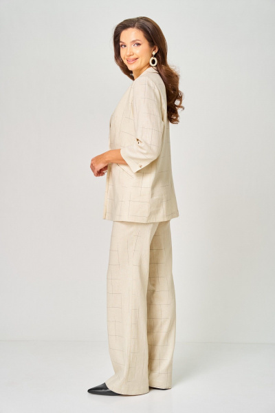 Брюки, жакет LeNata 20554 бежевый-в-клетку - фото 7