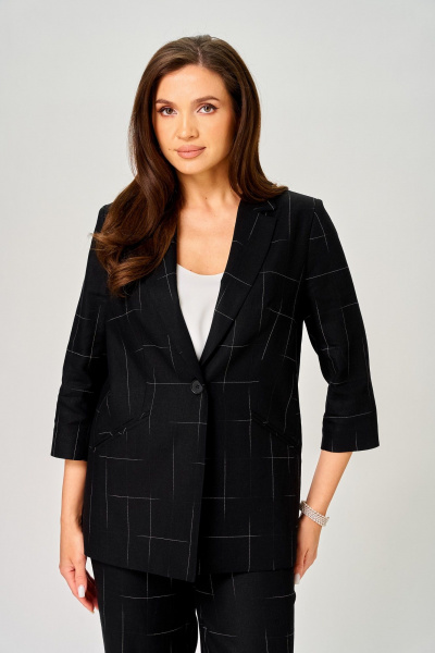 Брюки, жакет LeNata 20554 черный-в-клетку - фото 5