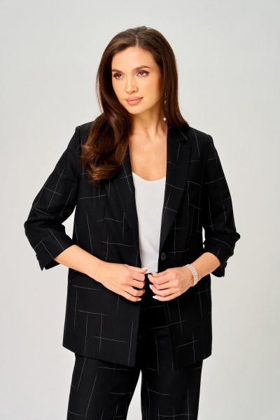 Брюки, жакет LeNata 20554 черный-в-клетку - фото 4