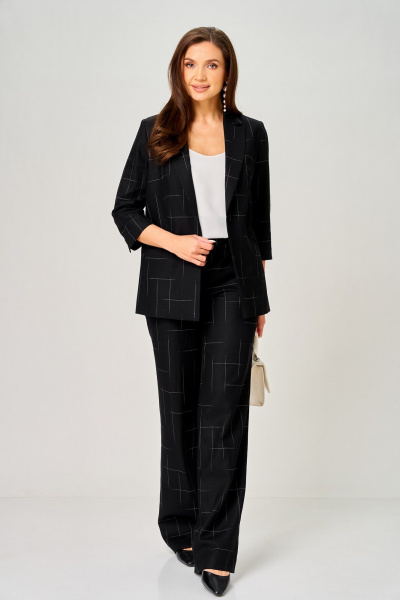 Брюки, жакет LeNata 20554 черный-в-клетку - фото 3