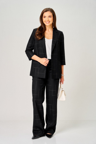 Брюки, жакет LeNata 20554 черный-в-клетку - фото 2