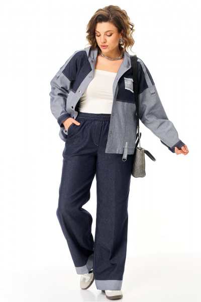 Брюки, жакет Aira Style 24223 синий - фото 8