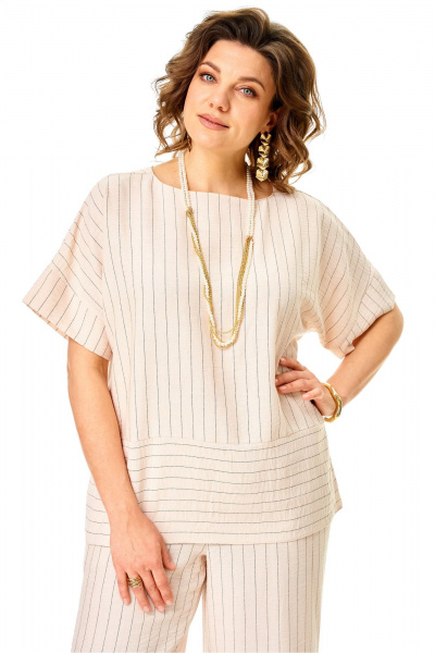 Блуза, брюки Anastasia 1365 светло-бежевый - фото 13