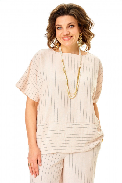 Блуза, брюки Anastasia 1365 светло-бежевый - фото 11