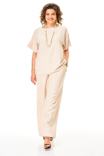 Блуза, брюки Anastasia 1365 светло-бежевый - фото 6