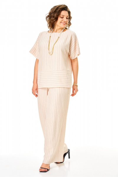 Блуза, брюки Anastasia 1365 светло-бежевый - фото 5