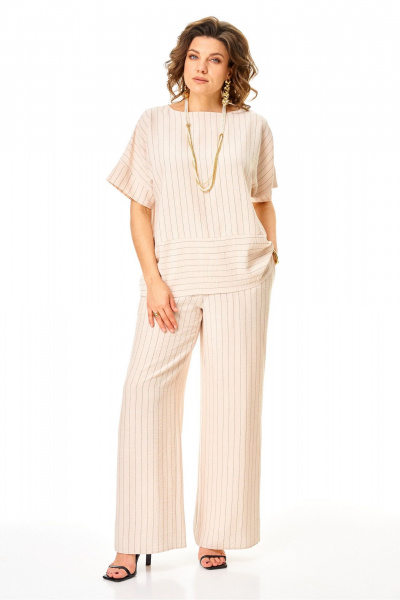 Блуза, брюки Anastasia 1365 светло-бежевый - фото 2