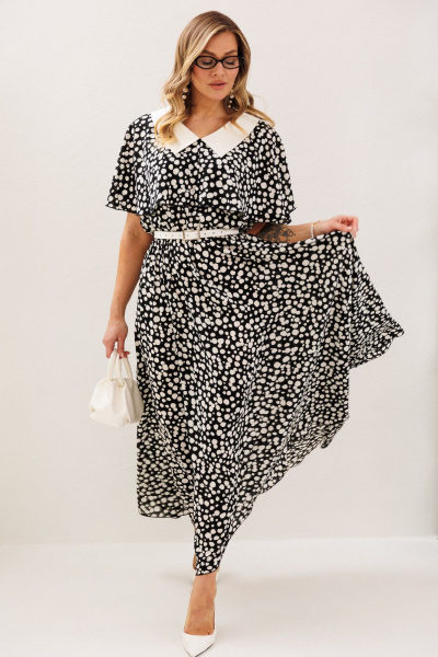 Платье Anastasia 1369 черный-горох - фото 9