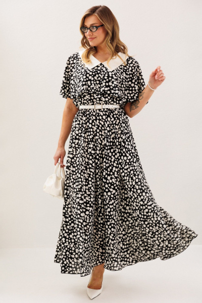 Платье Anastasia 1369 черный-горох - фото 1