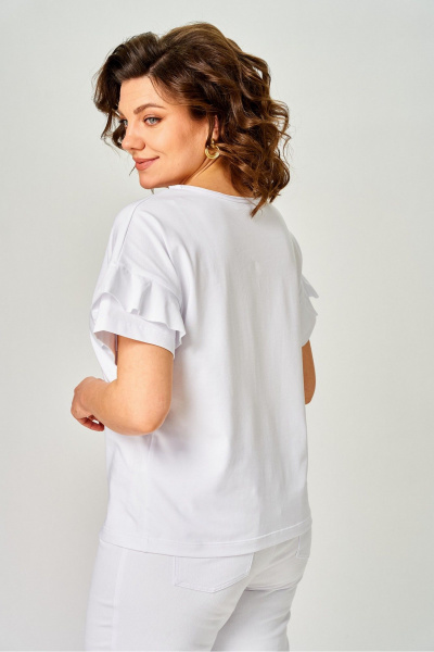 Джемпер Rumoda 2069 белый/бирюза - фото 11