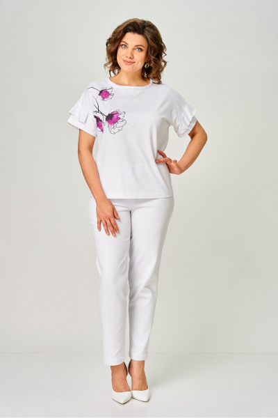 Джемпер Rumoda 2069 белый/лаванда - фото 10