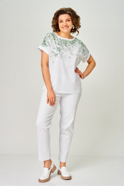 Джемпер Rumoda 2258 зеленый_белый - фото 10