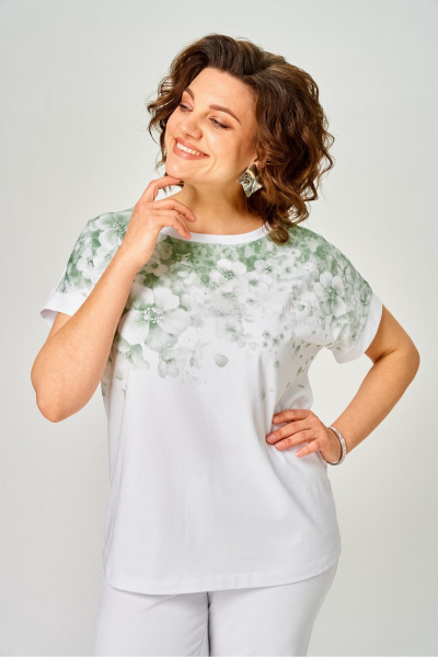 Джемпер Rumoda 2258 зеленый_белый - фото 8