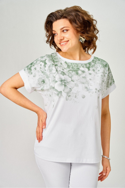 Джемпер Rumoda 2258 зеленый_белый - фото 7