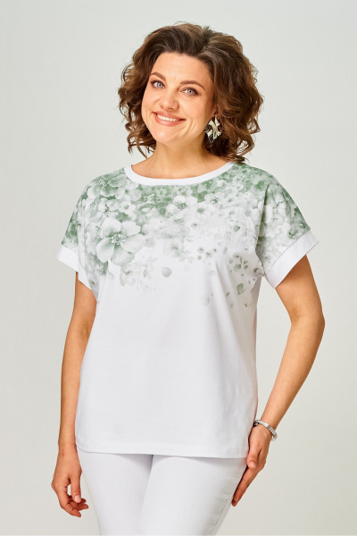 Джемпер Rumoda 2258 зеленый_белый - фото 2