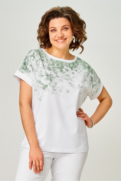 Джемпер Rumoda 2258 зеленый_белый - фото 1