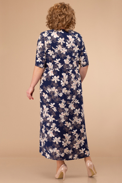 Платье Линия Л Б-1793 цветы_на_т-синем_фоне - фото 3