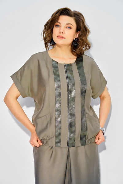 Жакет, юбка ANASTASIA MAK 1320 мох - фото 16