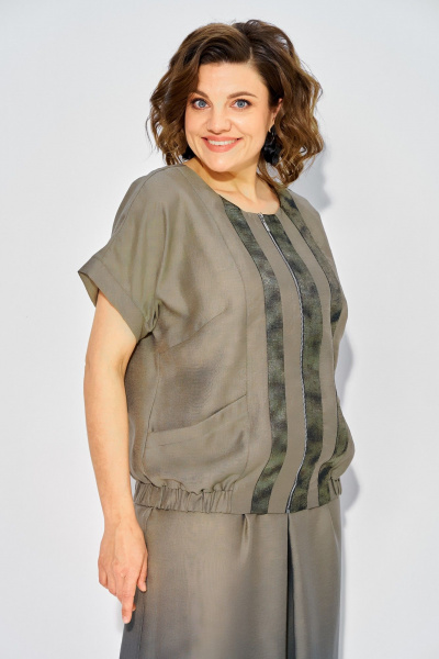Жакет, юбка ANASTASIA MAK 1320 мох - фото 14