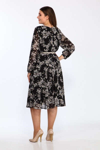Платье Lady Style Classic 2205/4 черный-бежевый - фото 4