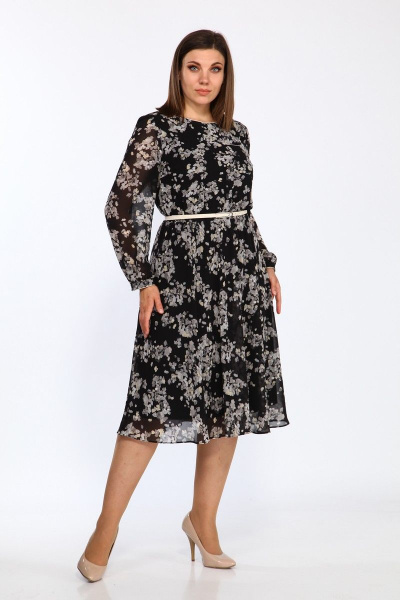 Платье Lady Style Classic 2205/4 черный-бежевый - фото 1