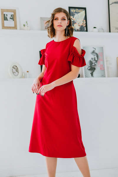 Платье ELLETTO 1621 красный - фото 3