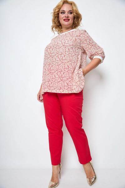 Блуза, брюки Michel chic 1247 красный - фото 2