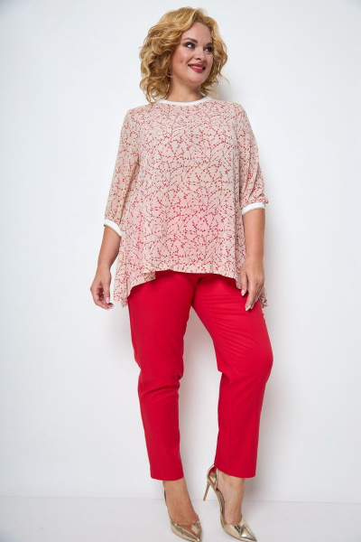 Блуза, брюки Michel chic 1247 красный - фото 1