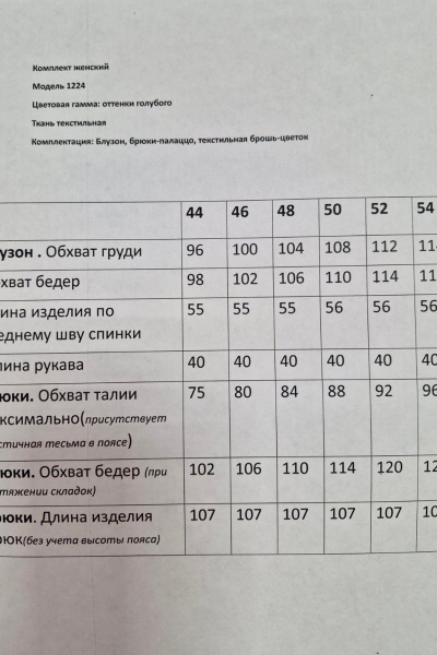 Блуза, брюки Ларс Стиль 1224 голубой - фото 6