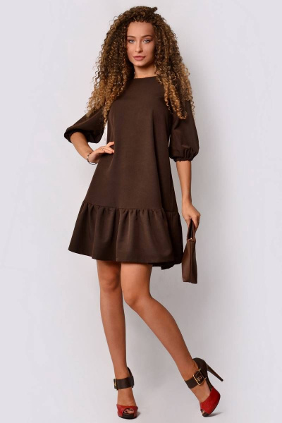 Платье PATRICIA by La Cafe F14435 коричневый - фото 1