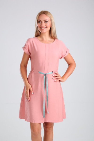 Платье Vilena 617 розовый - фото 2