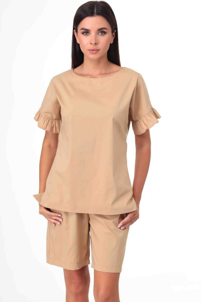 Блуза, шорты Talia fashion 360 бежевый - фото 5