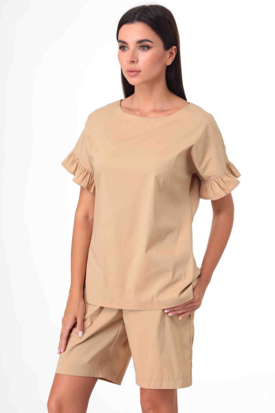 Блуза, шорты Talia fashion 360 бежевый - фото 4