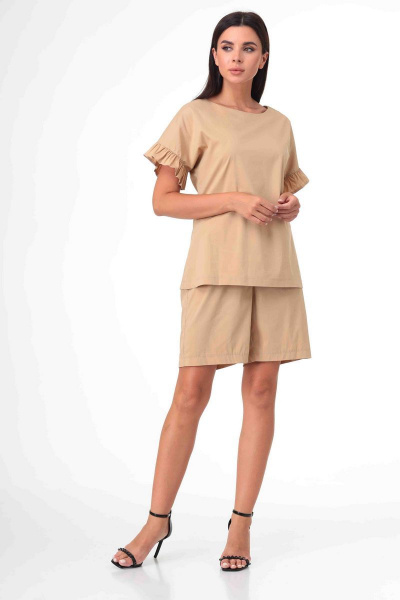 Блуза, шорты Talia fashion 360 бежевый - фото 2