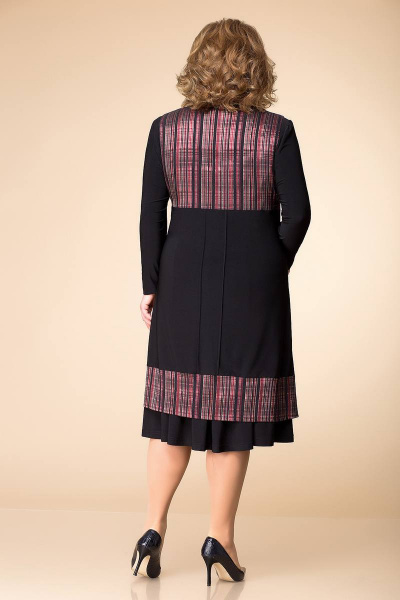 Жилет, платье Romanovich Style 3-1261 черный/бордо - фото 3