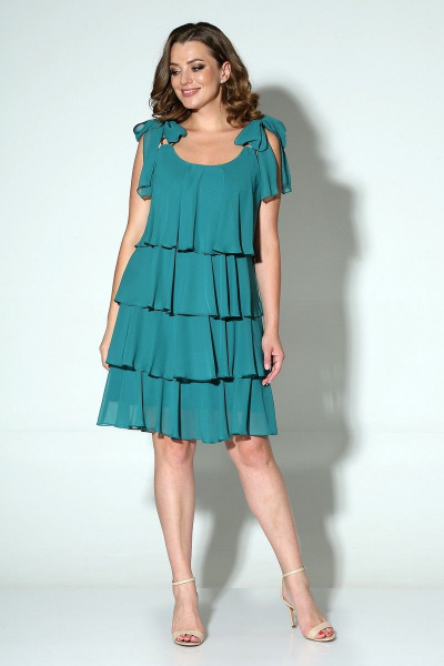 Платье Liona Style 616 изумруд - фото 2