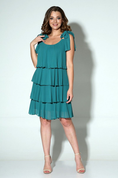 Платье Liona Style 616 изумруд - фото 1