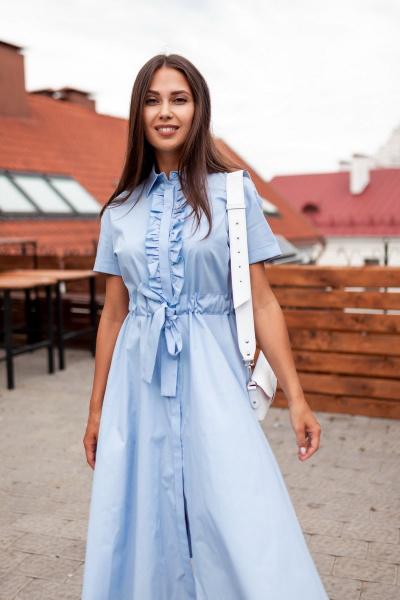 Платье KRASA - Danaida 126-21 голубой - фото 3