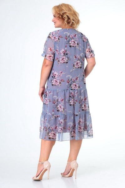 Платье Мишель стиль 974/1 серо-розовый - фото 2