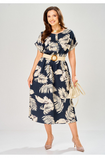 Платье Твой имидж 2468 темно-синий_с_принтом - фото 1