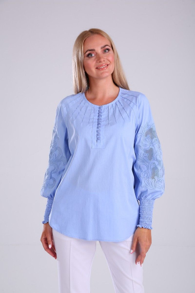 Блуза SandyNa 13955 голубой - фото 6