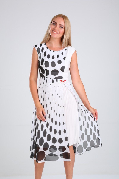 Платье SandyNa 13976 черно-белый - фото 3