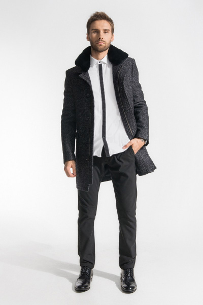 Пальто Gotti 059-1м серо-черный-твид - фото 3