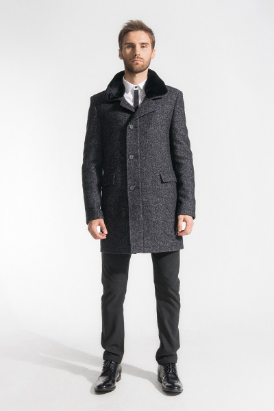 Пальто Gotti 059-1м серо-черный-твид - фото 2
