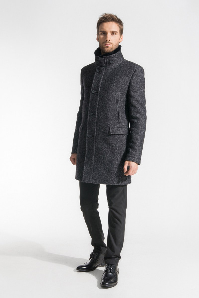 Пальто Gotti 059-1м серо-черный-твид - фото 1