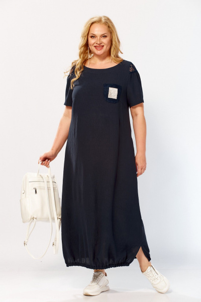 Платье СиБон 0158 темно-синий - фото 5