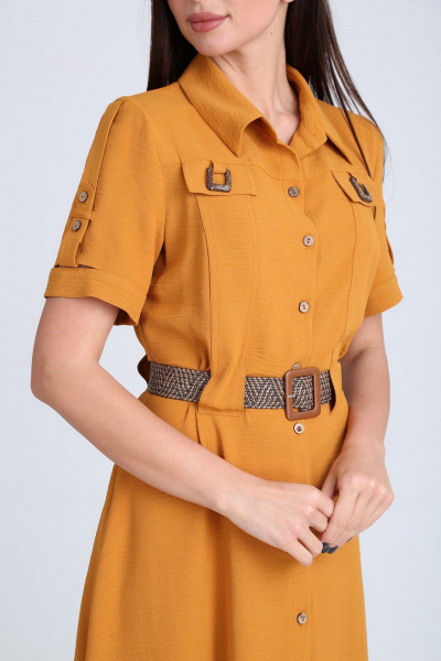 Платье Moda Versal П-2298 горчица - фото 5