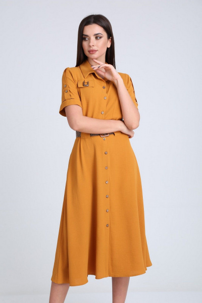 Платье Moda Versal П-2298 горчица - фото 3
