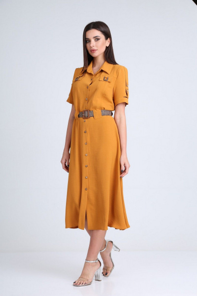 Платье Moda Versal П-2298 горчица - фото 2