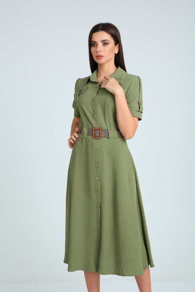 Платье Moda Versal П-2298 хаки - фото 4